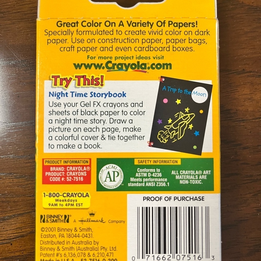 Crayola Crayons Gel Fx 16 Never Used Rare 2001 - Picture 2 of 3